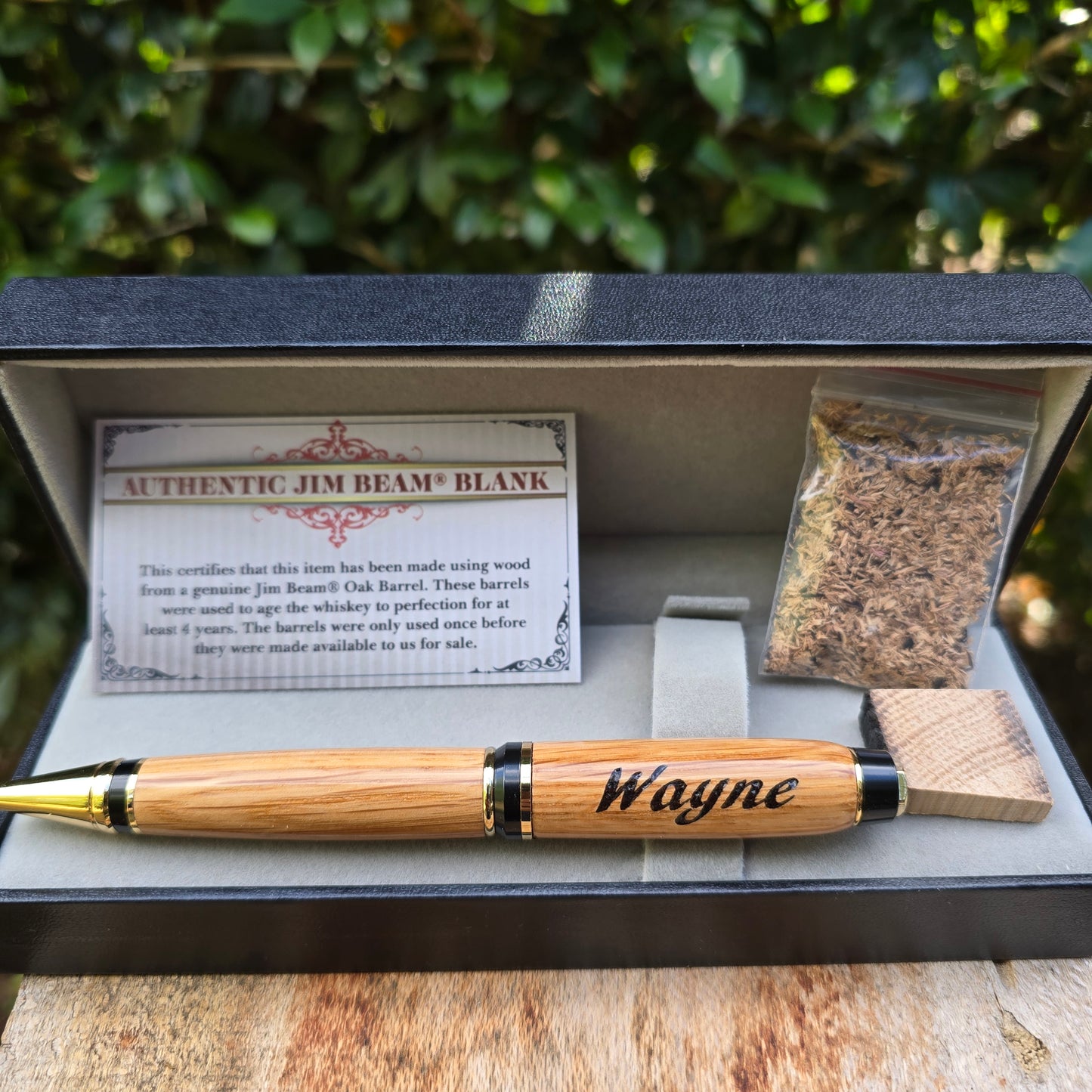 Engraved Whiskey Barrel Cuban Twist Style Pen