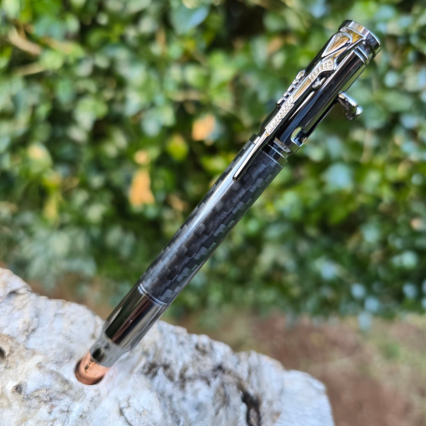 Black Carbon Fiber Ned Kelly Style Pen