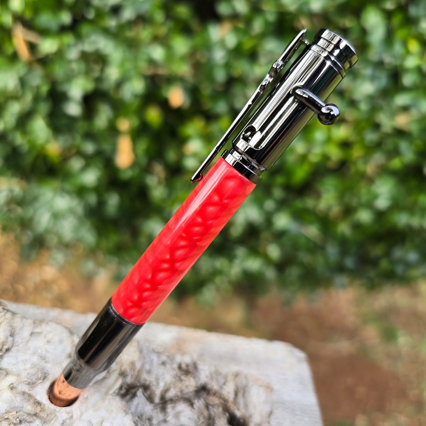 Red Acrylic Dragon Scale Ned Kelly Style Pen