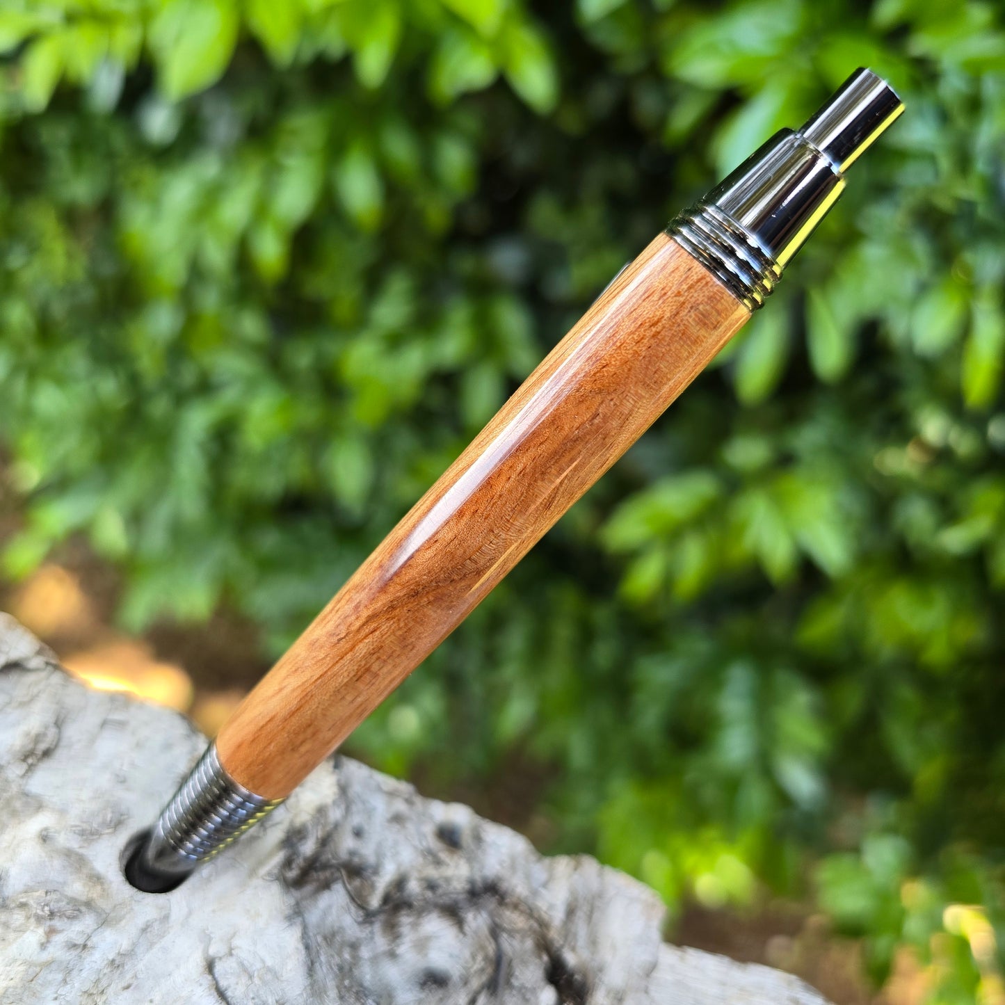 Meranti Levi Click Style Pen with Etched Metal Trim