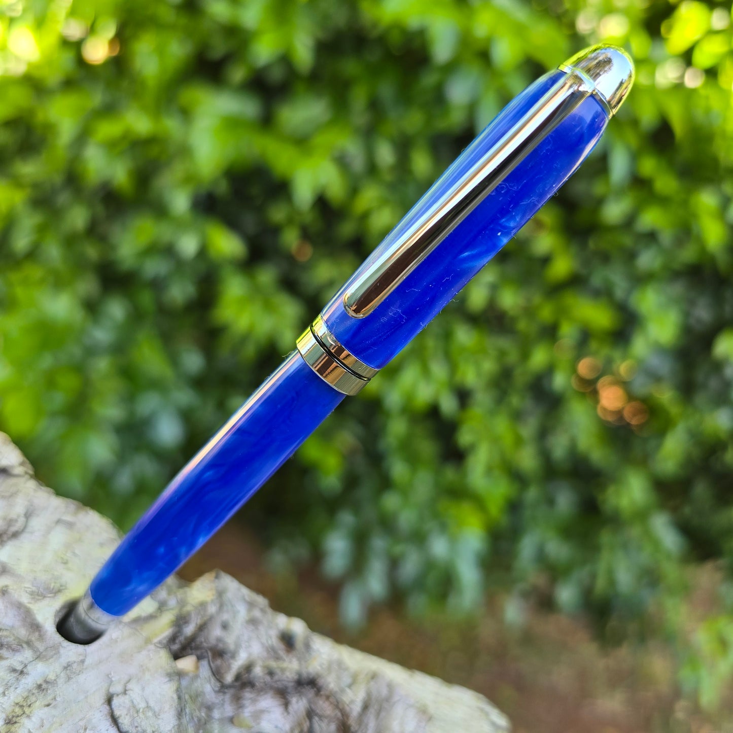 Acrylic Resin Euro Twist Style Pen with Silver Trim