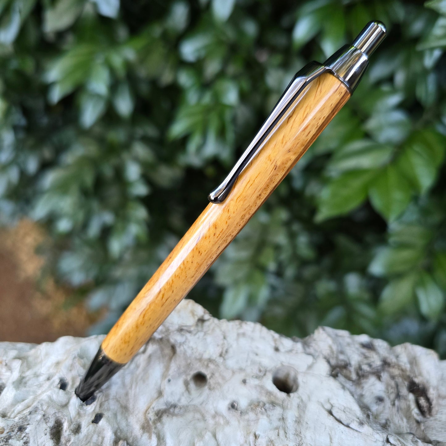 Mukwa Imperial Click Style PENCIL with Etched Metal Trim