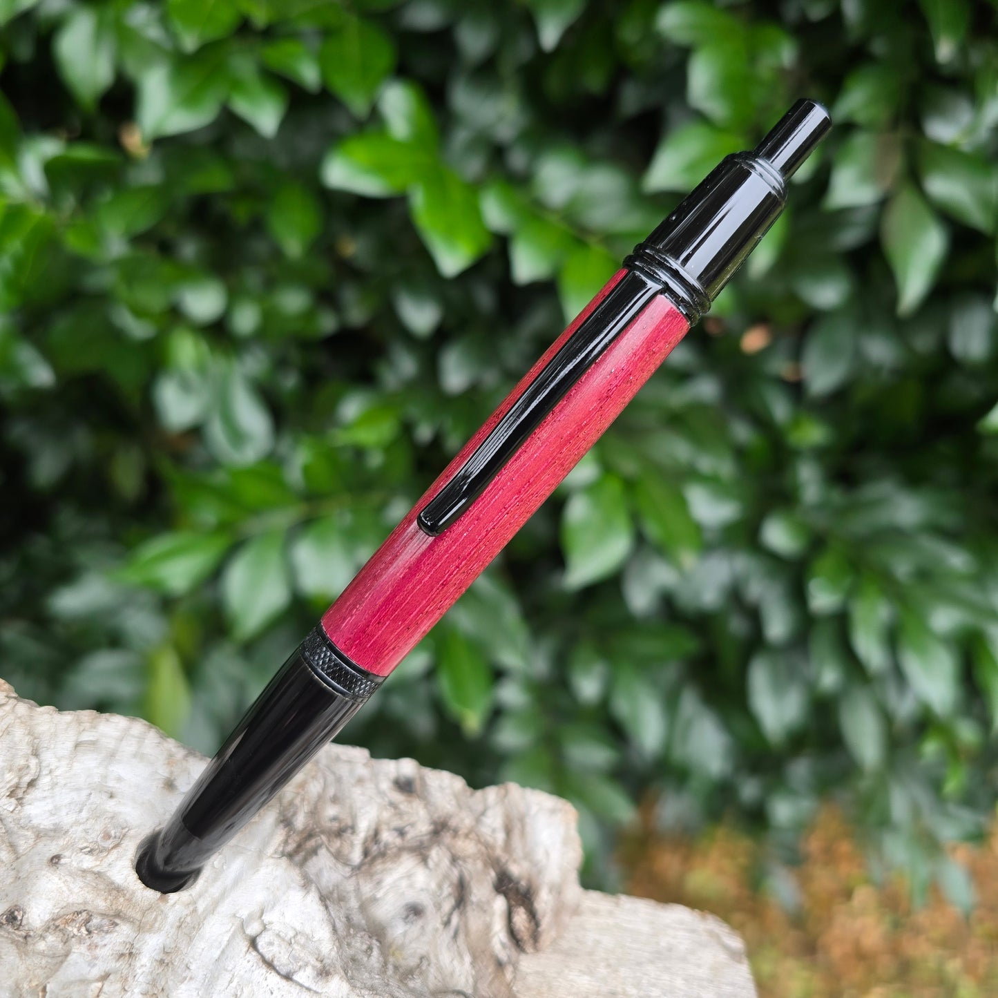Purple Heart Sierra Click Style Pen with Black Trim