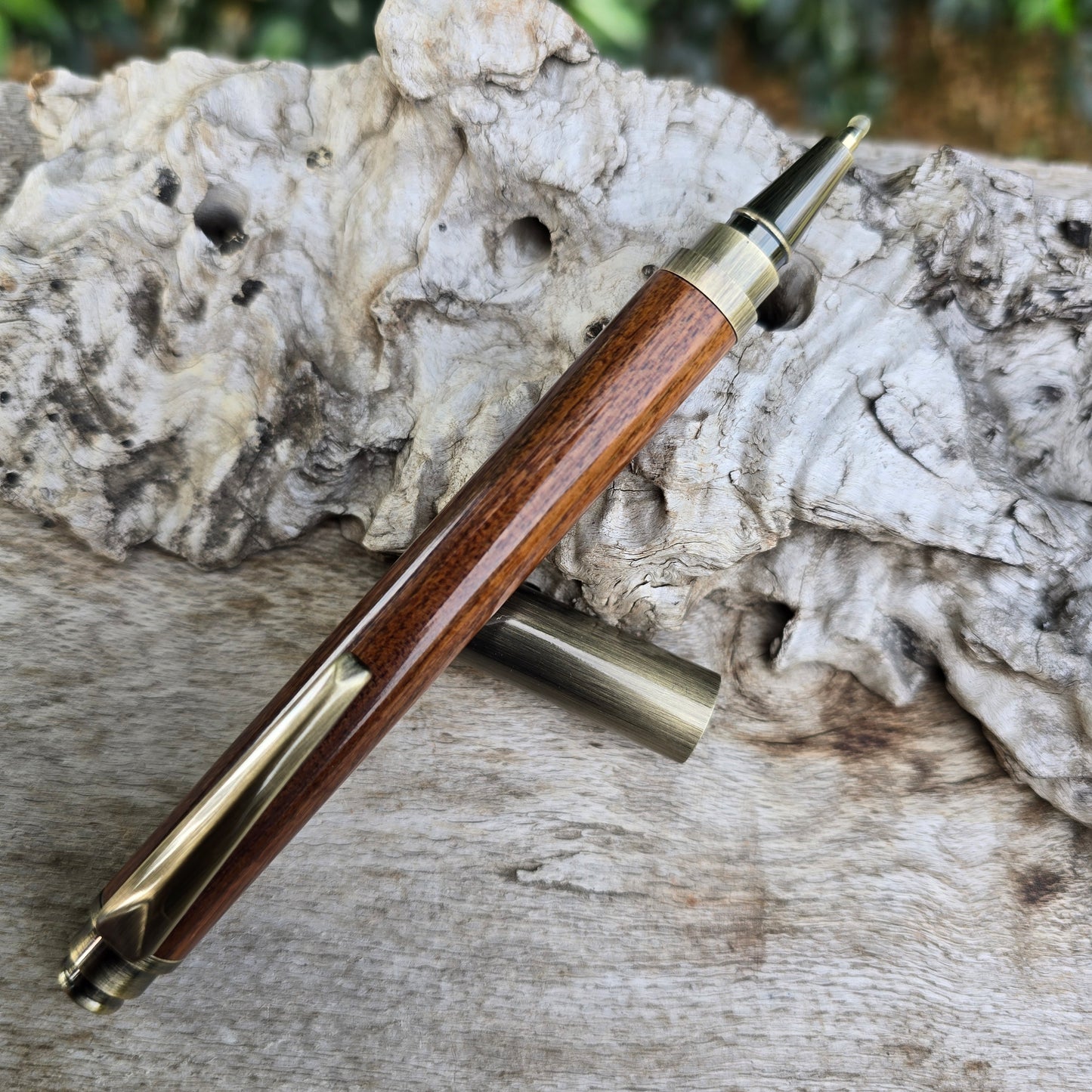 Bolivian Rosewood Chester Rollerball Pen with Bronze Trim