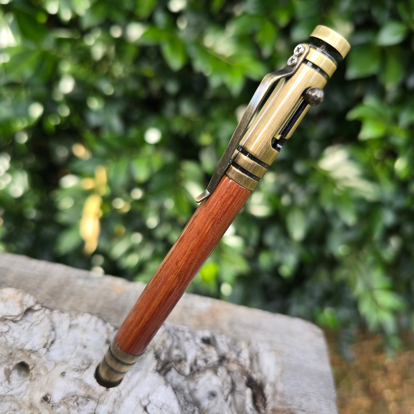 Blackbean Bolster Style Pen with Bronze Trim