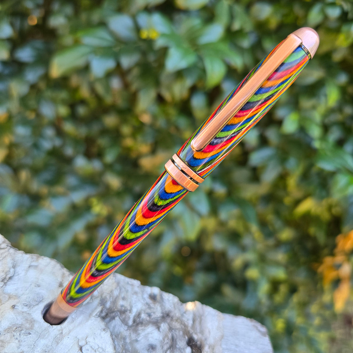 Funfetti Euro Twist Style Pen with Antique Copper Trim