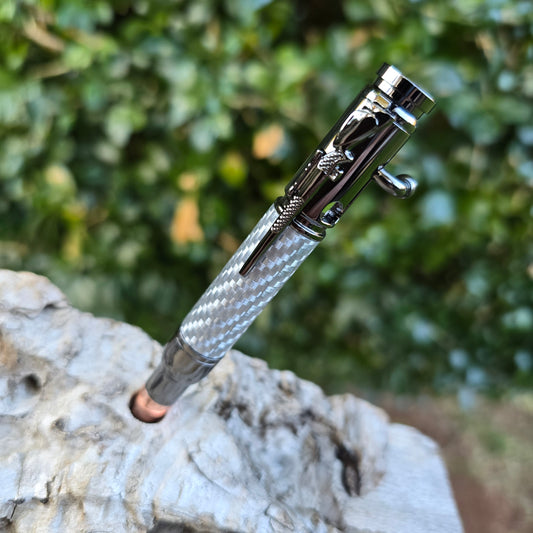 MINI Silver Carbon Fiber Ned Kelly Style Pen