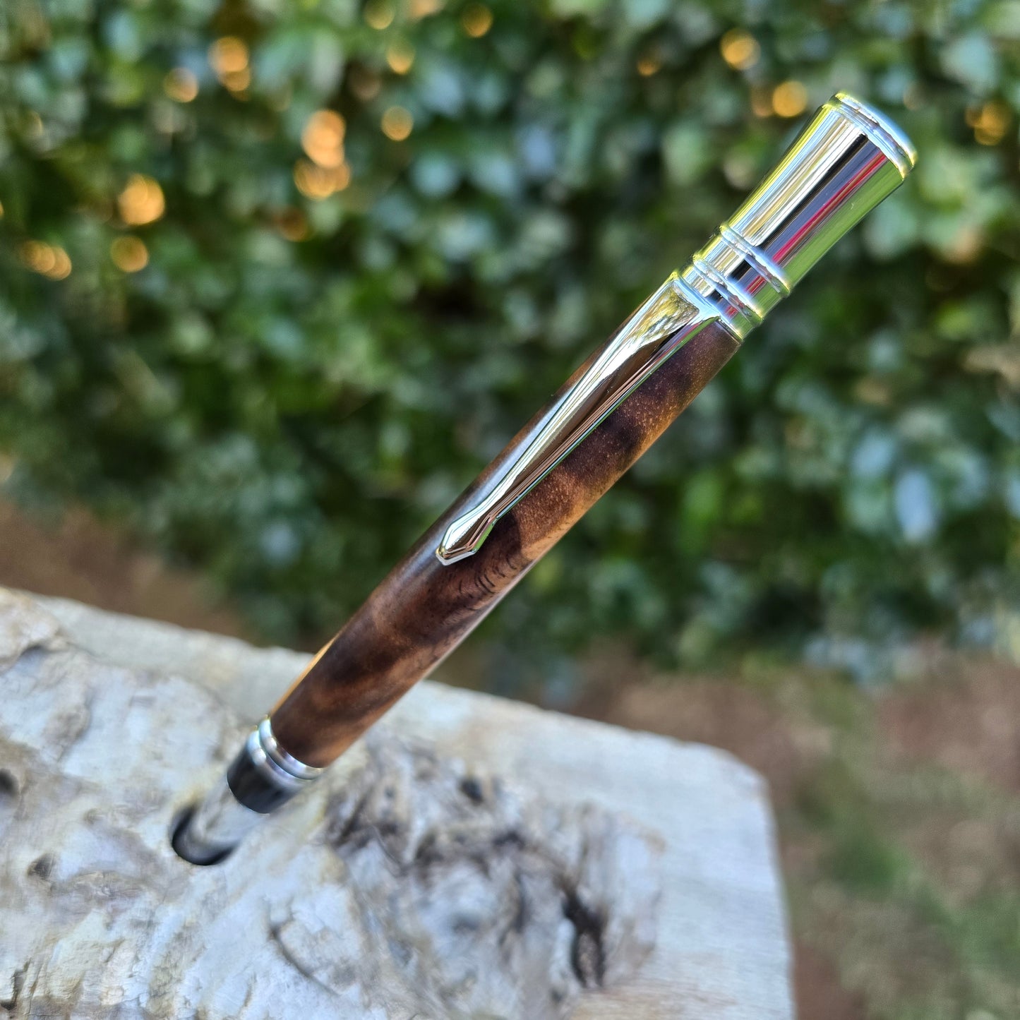 Claro Walnut Executive Style Twist Pen with Silver Trim