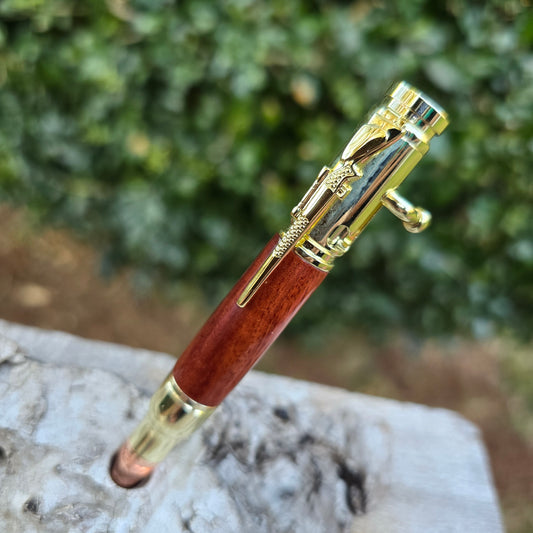 MINI Redgum Ned Kelly Style Pen with Gold Trim