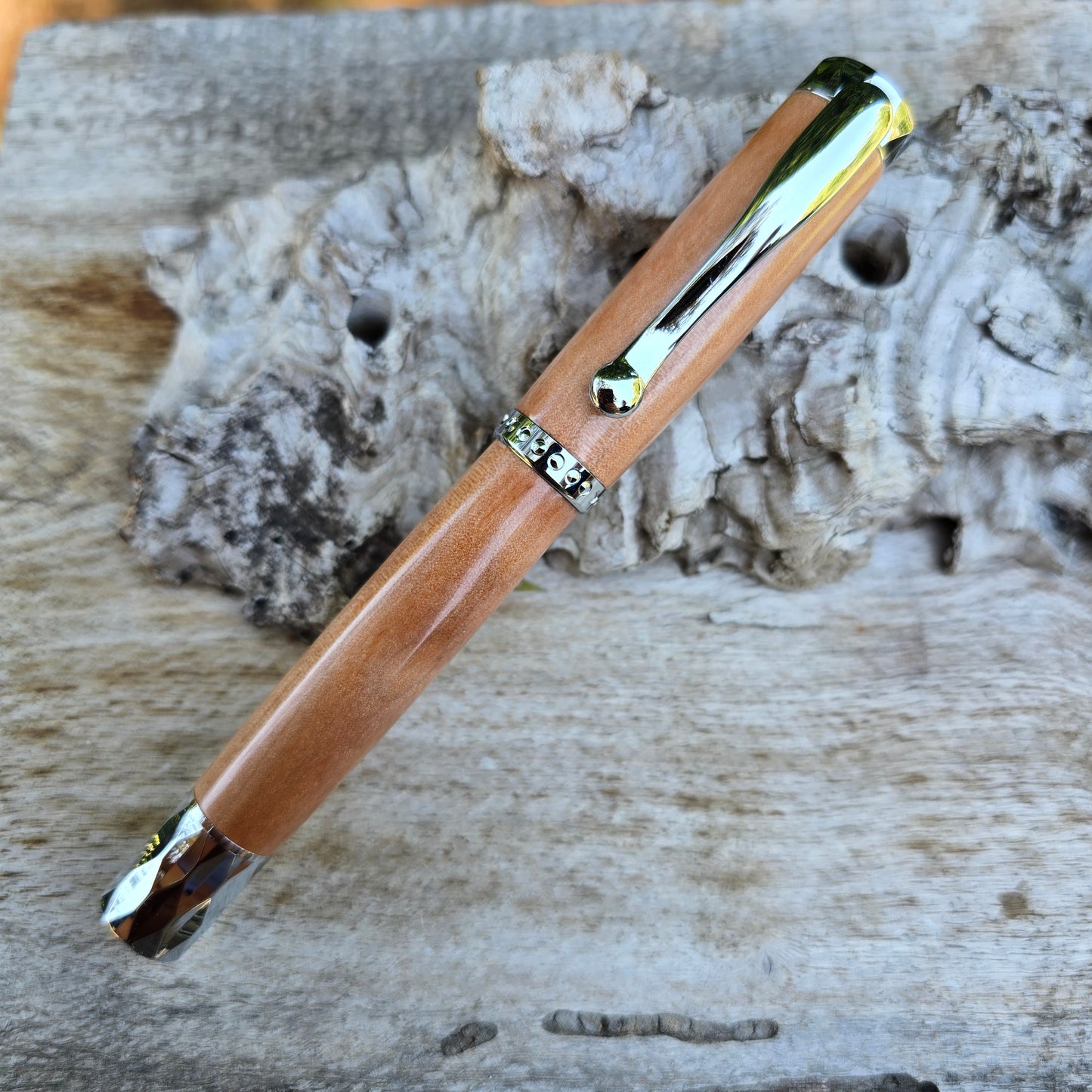 Myrtle Atrax Fountain Pen with Silver Trim