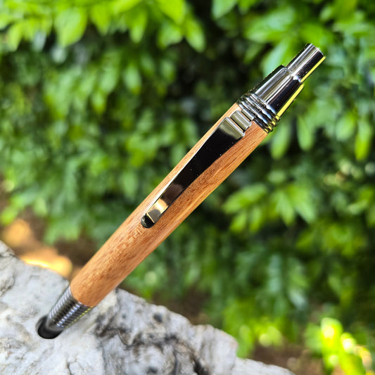 Meranti Levi Click Style Pen with Etched Metal Trim