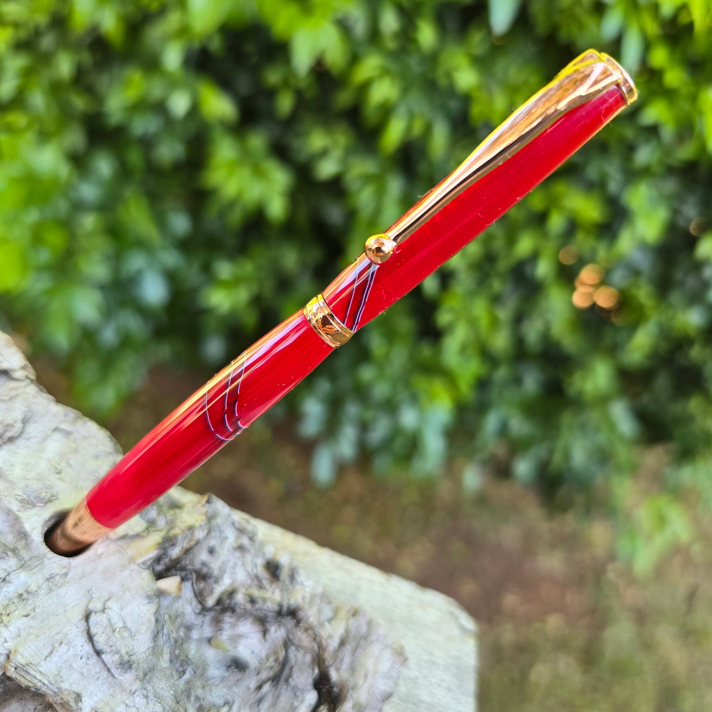 Acrylic Slimline Twist Pen with Copper Trim