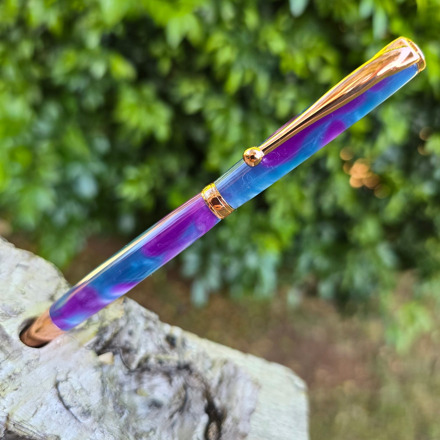 Acrylic Slimline Twist Pen with Copper Trim