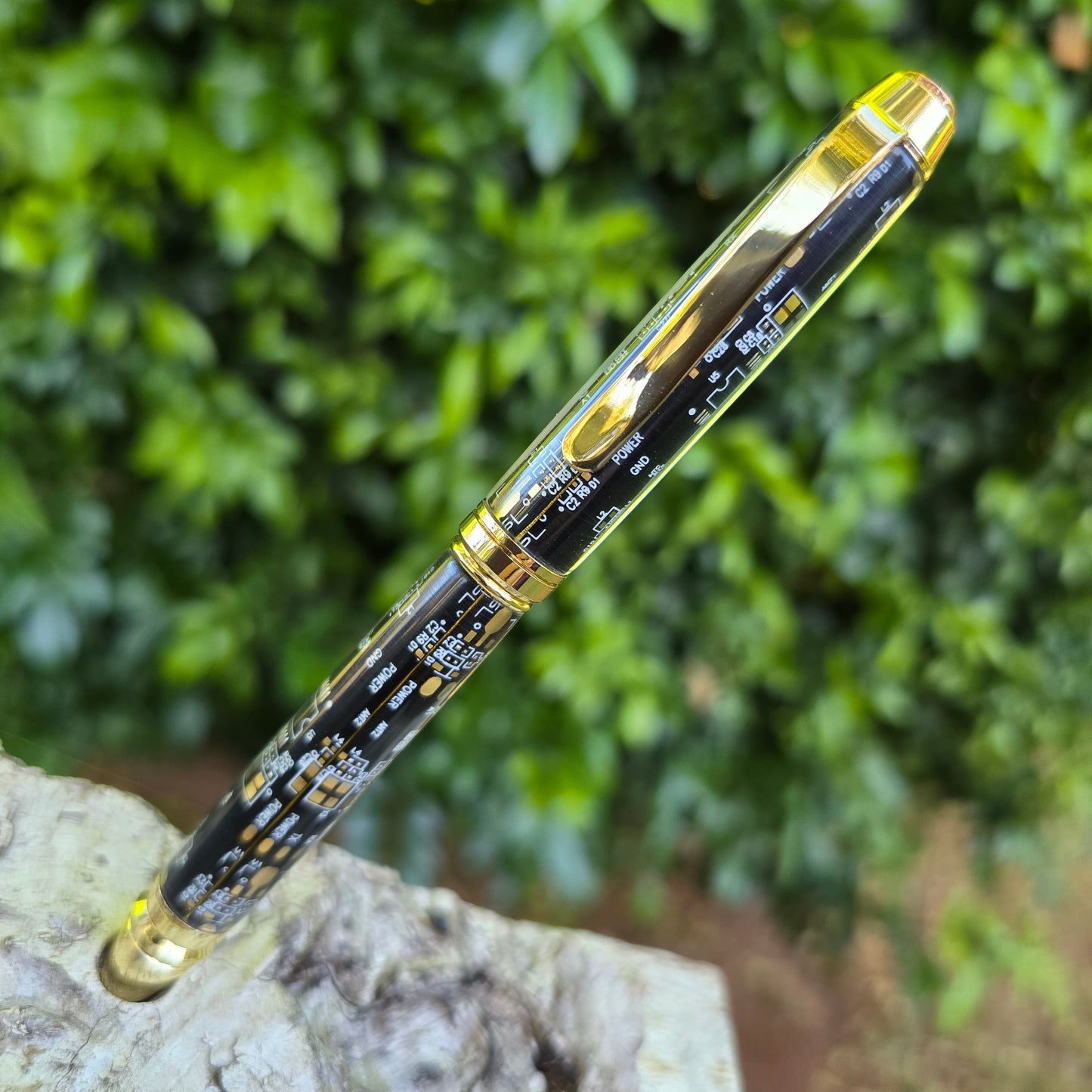 Computer Circuit Board Cohiba Twist Style Pen with Gold Trim