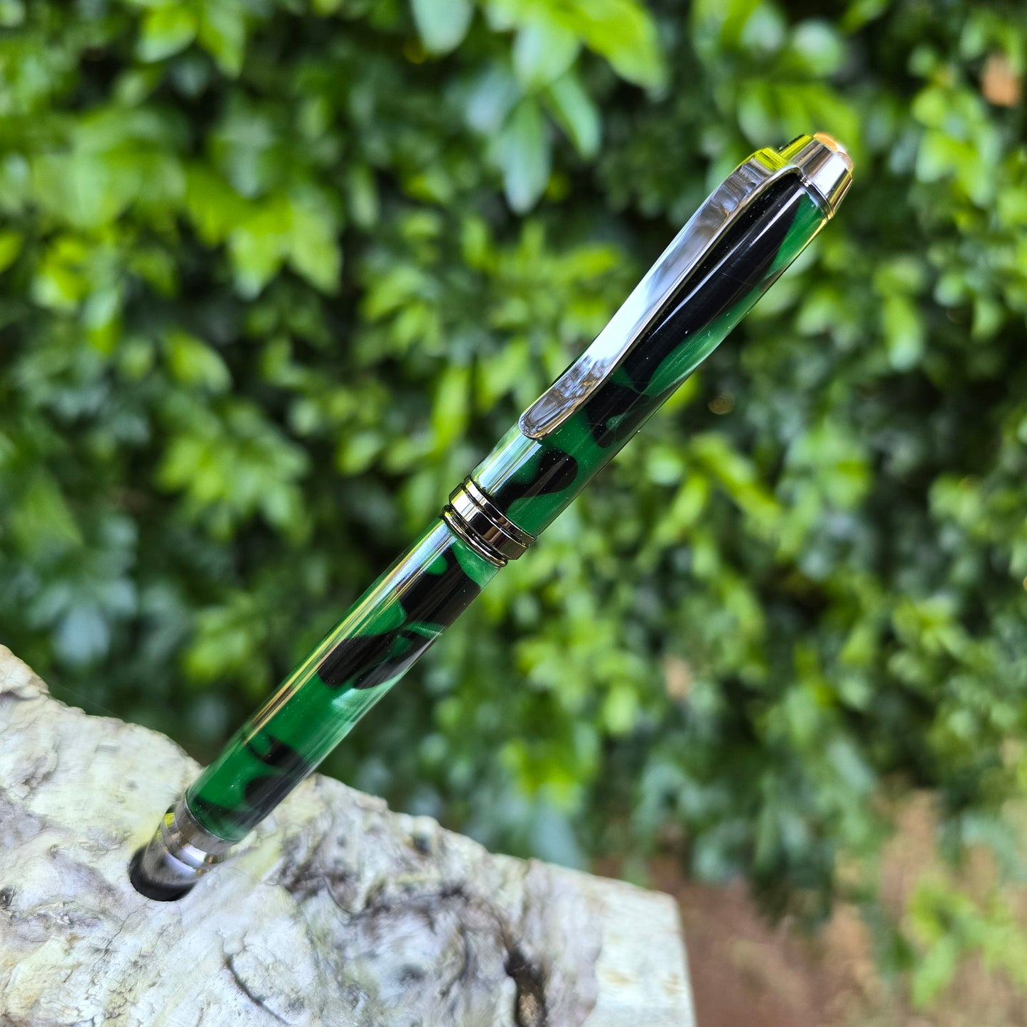 Acrylic Cohiba Twist Style Pen with Etched Metal Trim