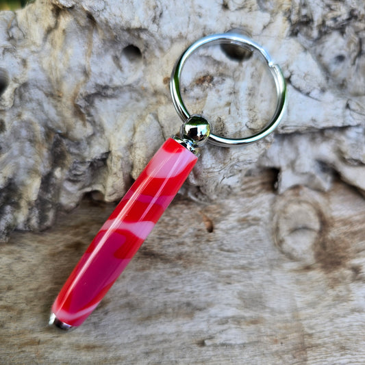 Acrylic Resin Key Charm with Silver Trim