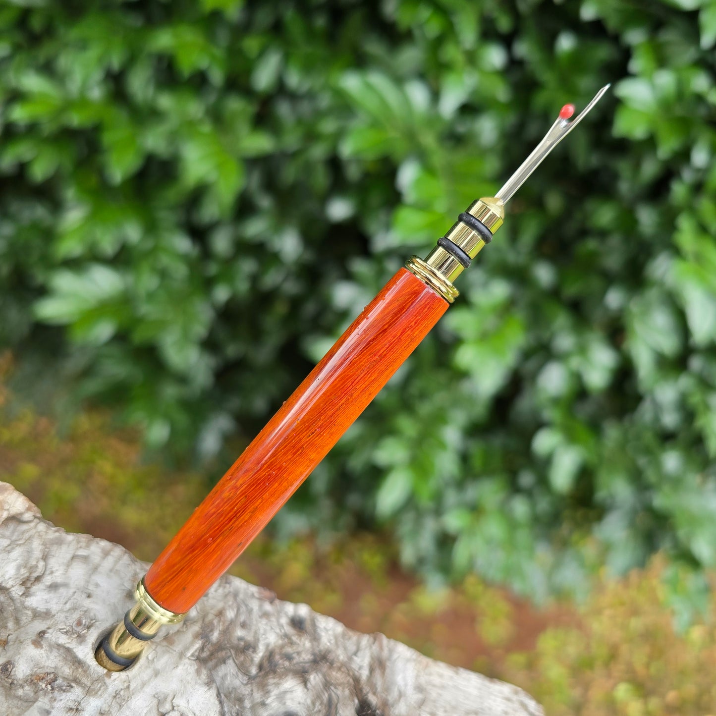African Padauk Seam Ripper with Gold Trim
