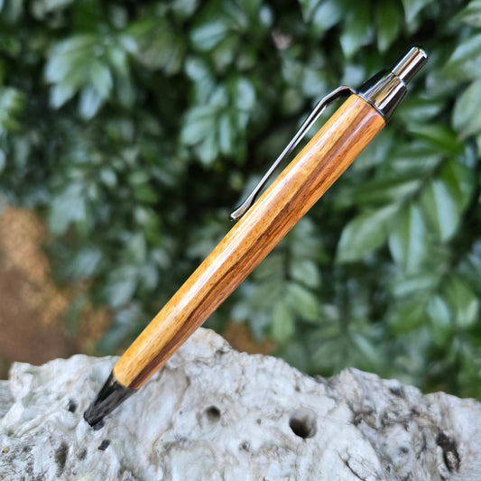 Mukwa Imperial Click Style PENCIL with Etched Metal Trim