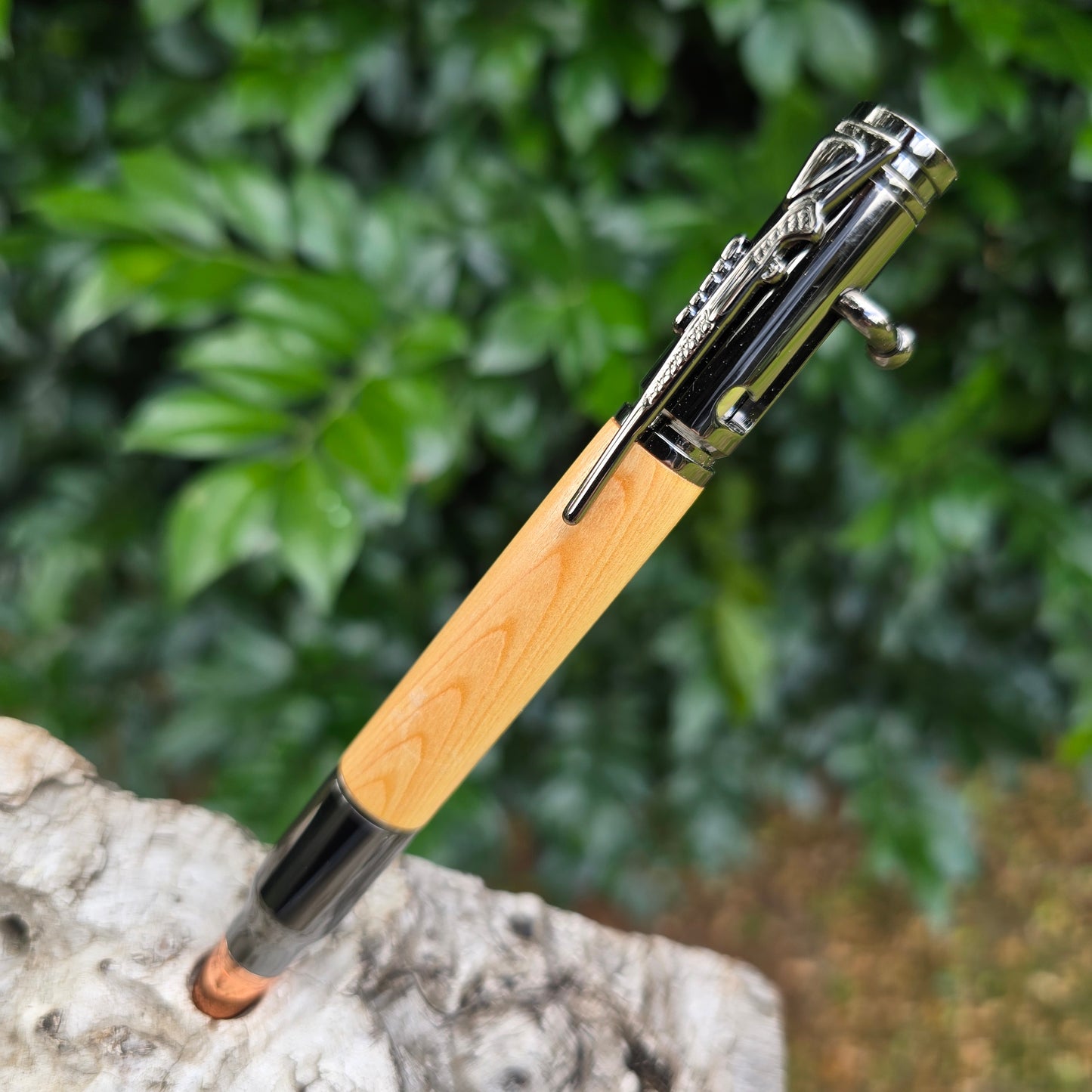 Huon Pine Ned Kelly Style Pen with Natural Wax Finish