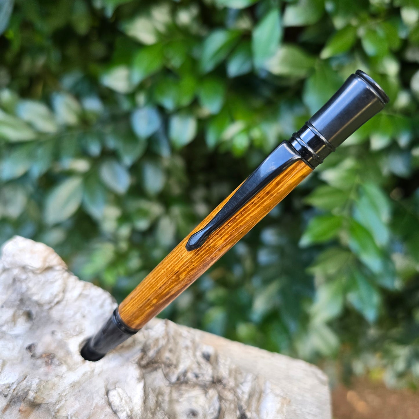 Pheasant Wood Executive Twist Style Pen with Black Trim