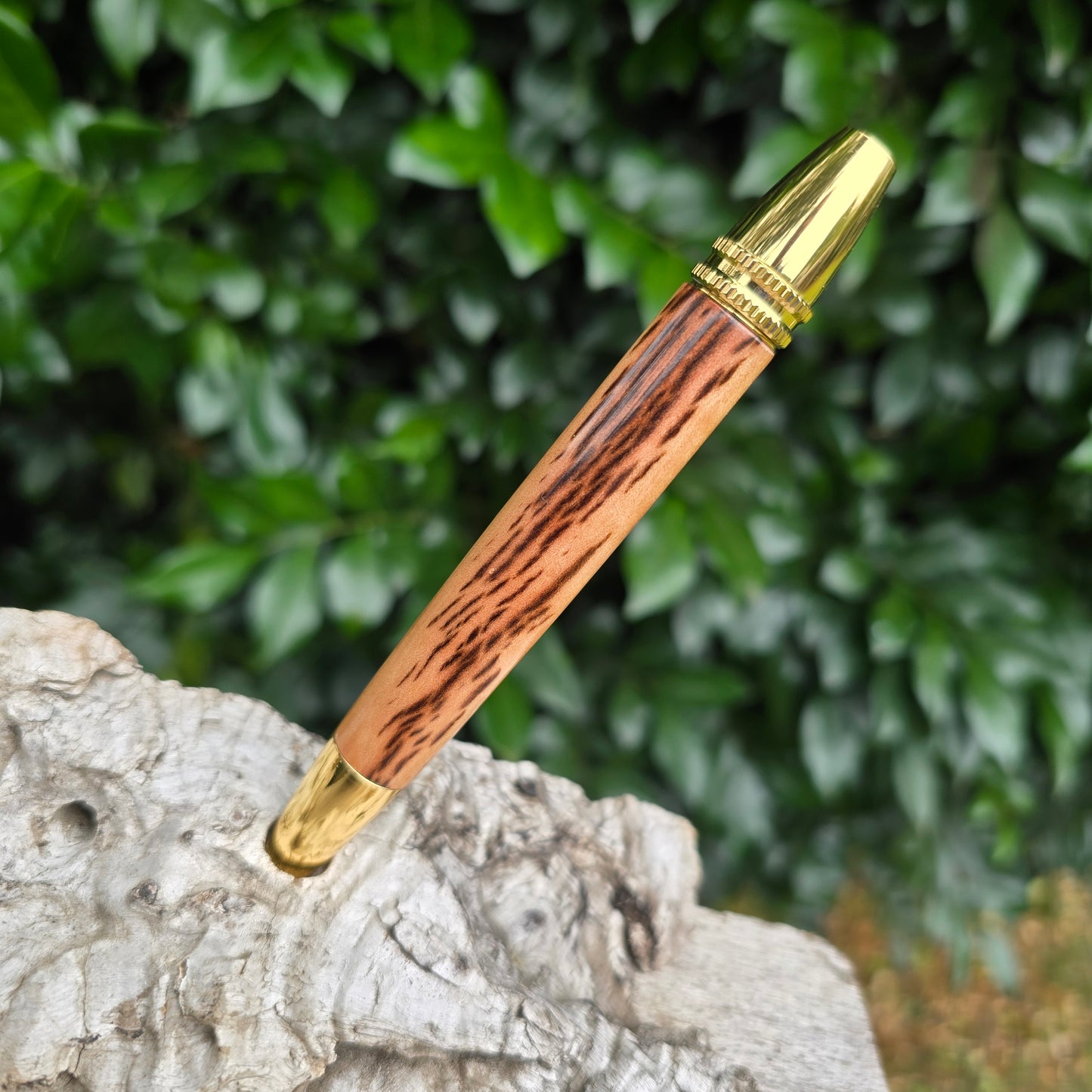 Tiger Myrtle Polaris Twist Style Pen with Gold Trim