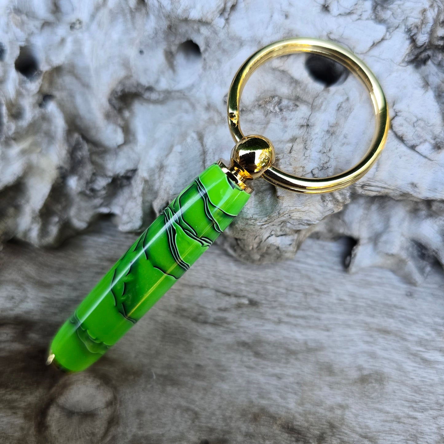 Acrylic Resin Key Charm with Gold Trim