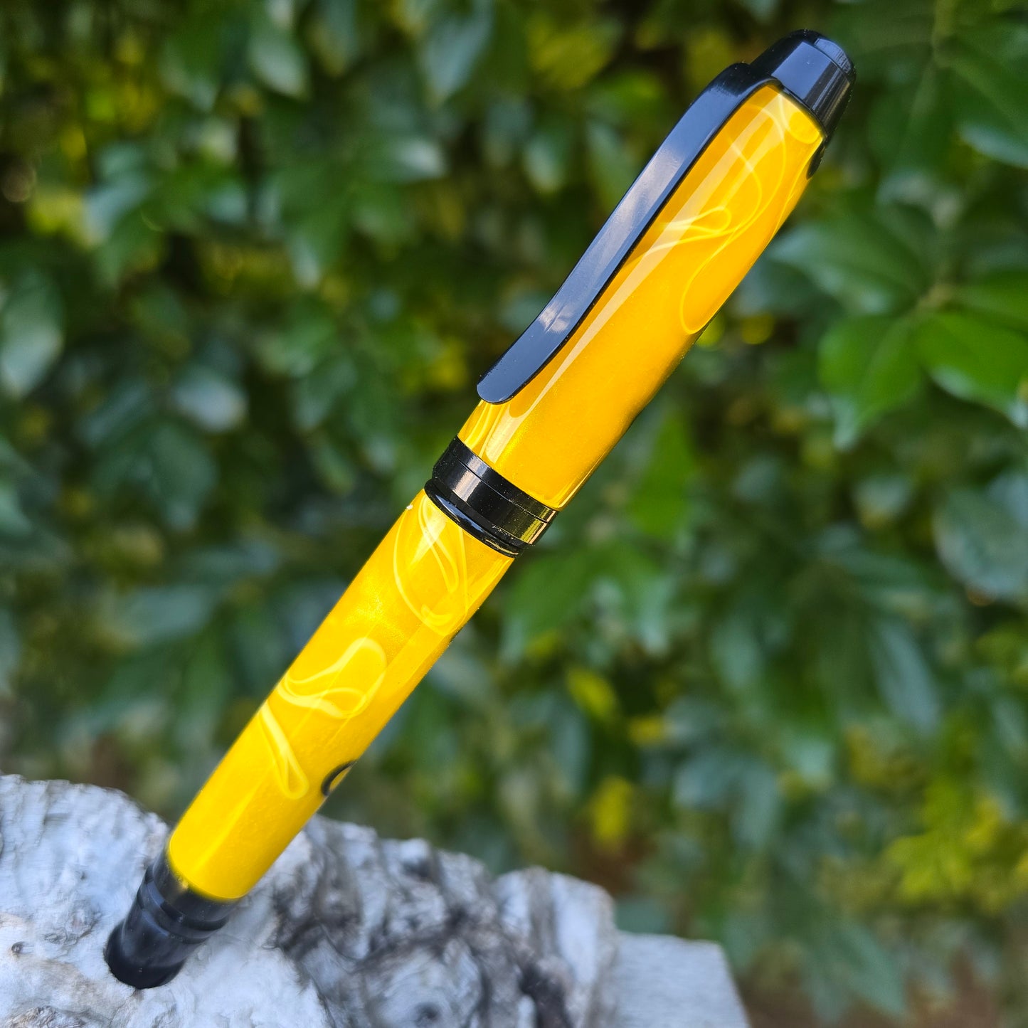 Acrylic Resin Cuban Twist Style Pen with Black Trim
