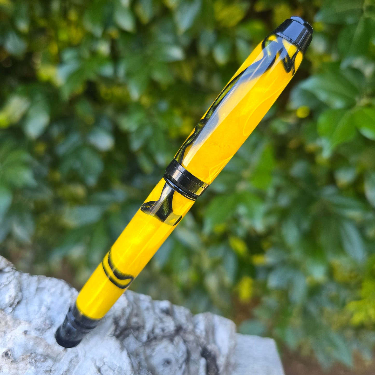 Acrylic Resin Cuban Twist Style Pen with Black Trim