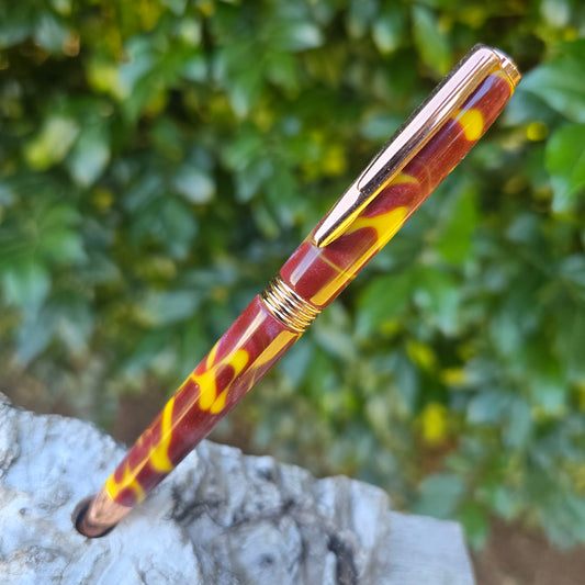 Acrylic Resin Broadline Pen with Copper Trim