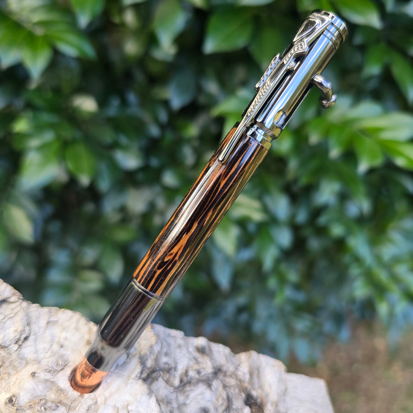 Palmwood Ned Kelly Style Pen with Gold Trim (Parko's Misfit)