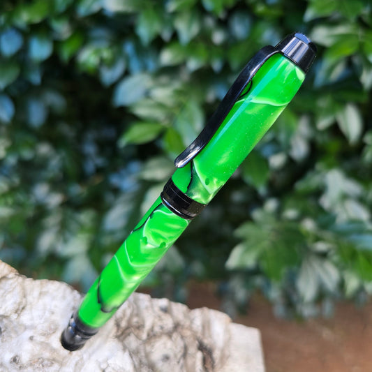 Acrylic Resin Cuban Twist Style Pen with Black Trim