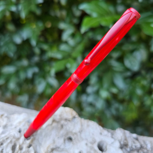 Red Acrylic Slimline Pen with Red Trim