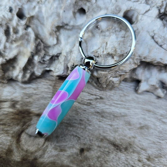 Acrylic Resin Key Charm with Silver Trim