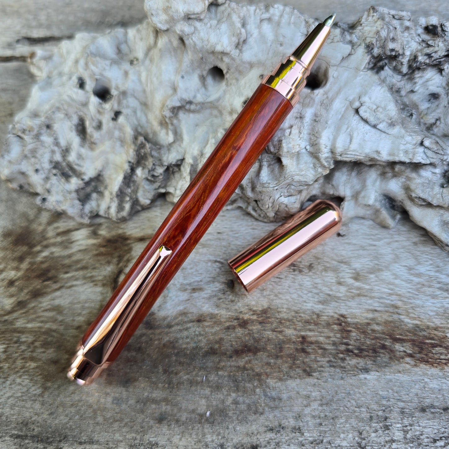 African Padauk Chester Rollerball Pen with Copper Trim