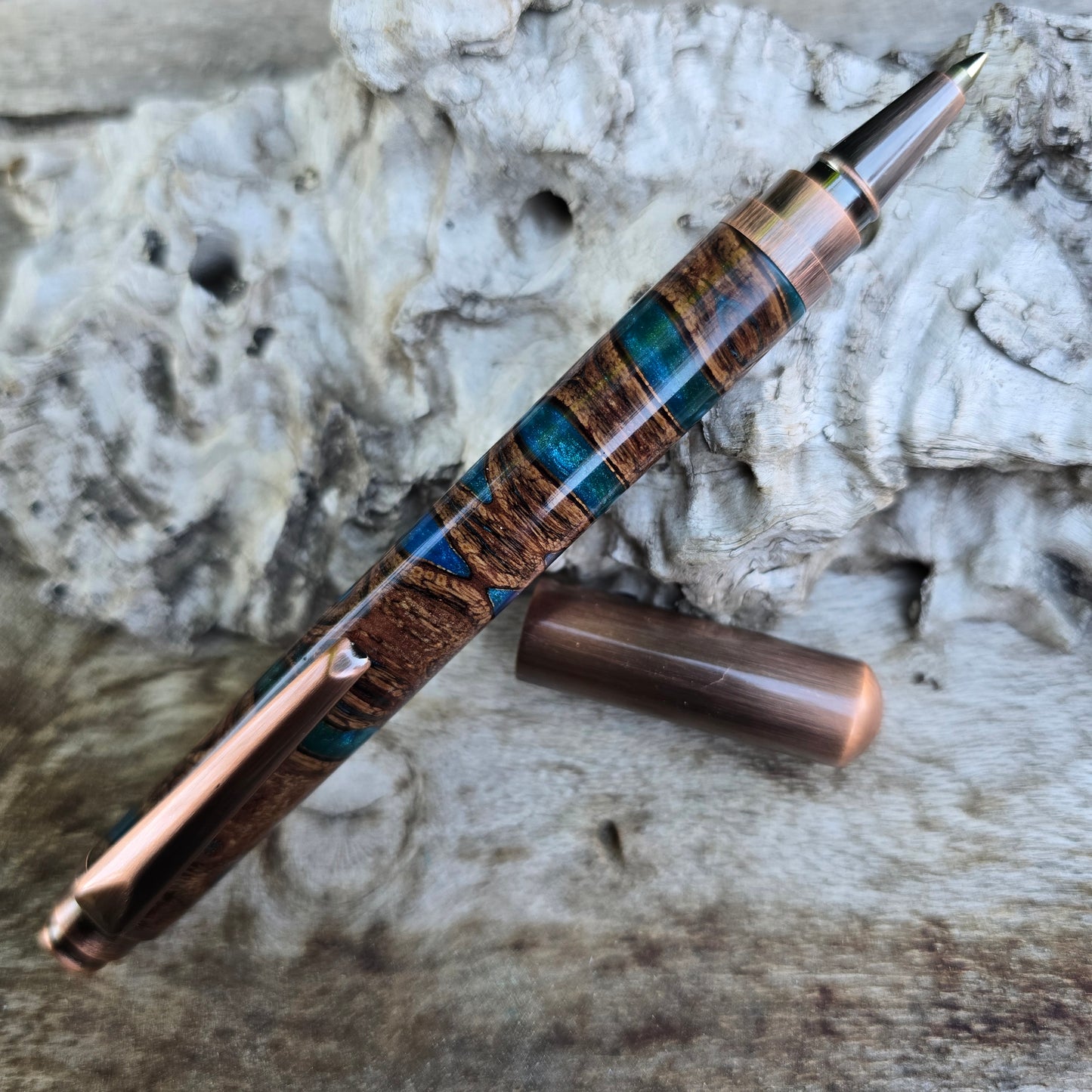 Banksia Pod Chester Rollerball Pen with Antique Copper Trim
