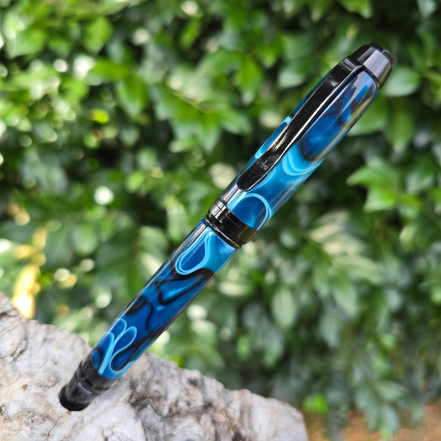 Acrylic Resin Cuban Twist Style Pen with Black Trim