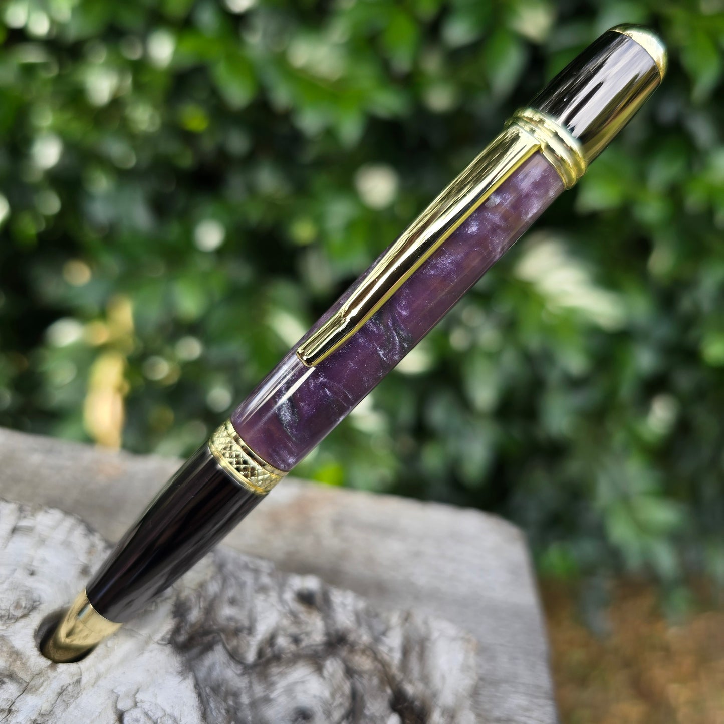 Epoxy Resin Sierra Twist PENCIL with Etched/Gold Trim
