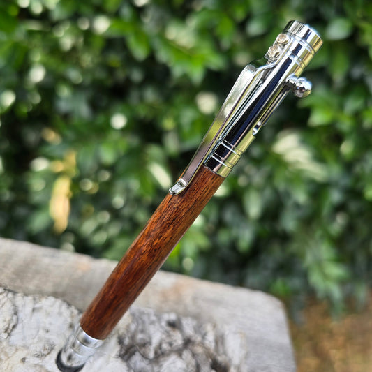 Blackwood Bolster Style Pen with Silver Trim