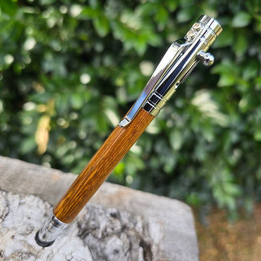 Blackwood Bolster Style Pen with Silver Trim