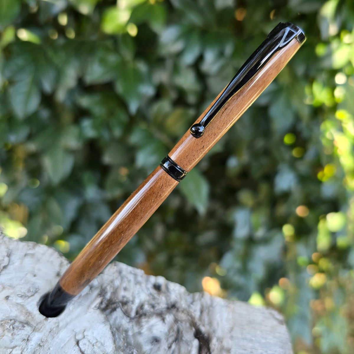 Claro Walnut Slimline Twist Pen with Black Trim