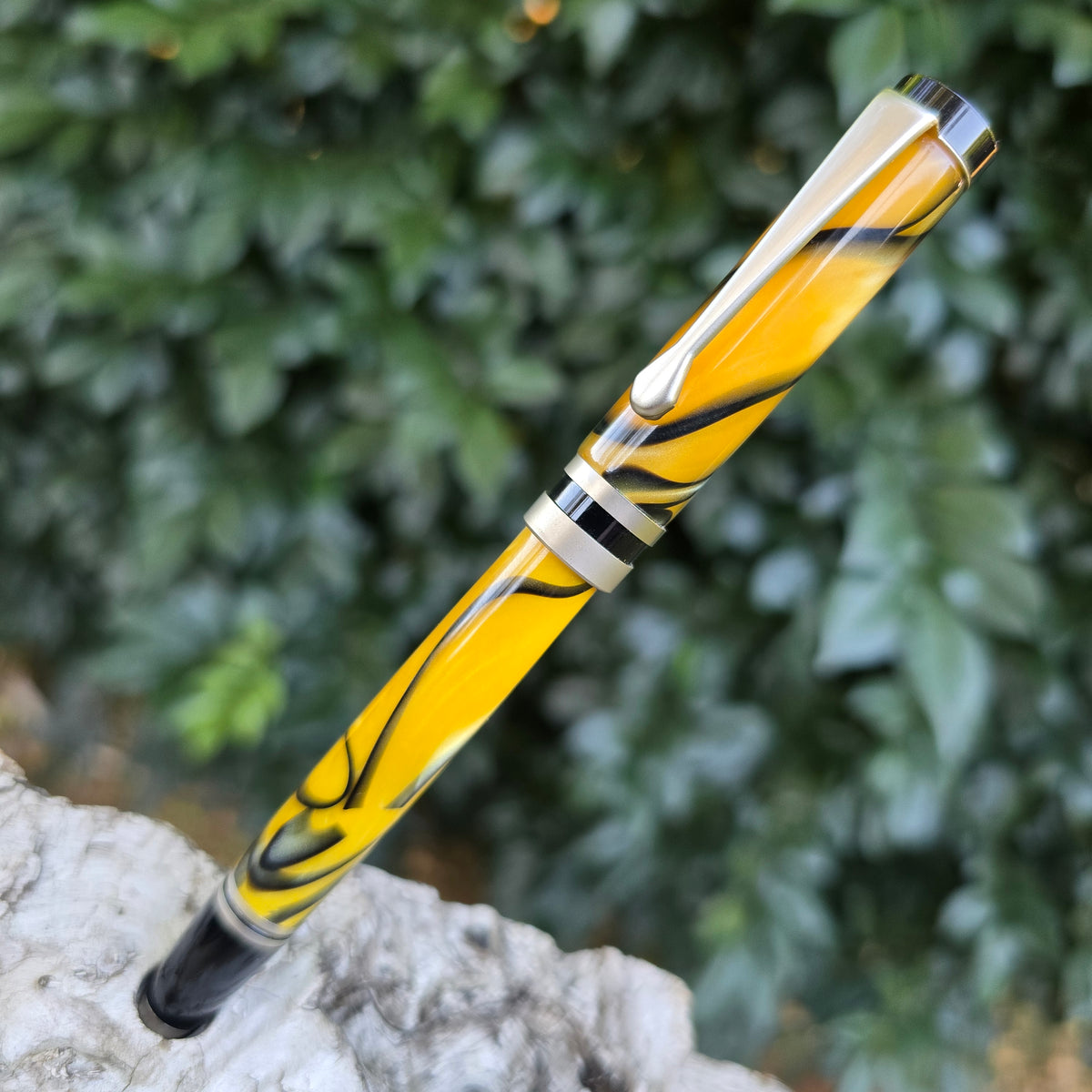 Acrylic Resin Traditional Twist Style Pen with Satin Nickel Trim