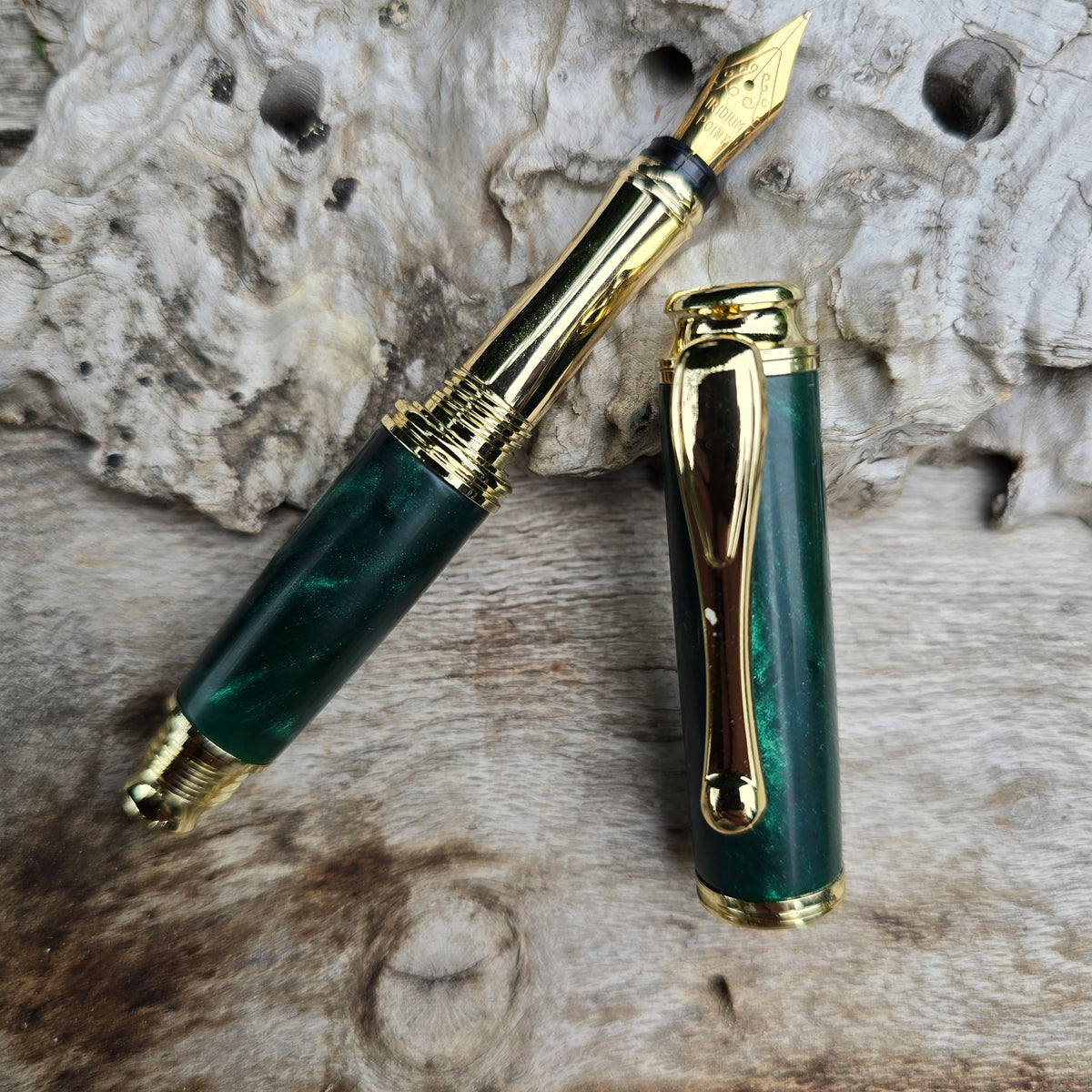 MINI Epoxy Resin Stromberg Fountain Pen with Gold Trim