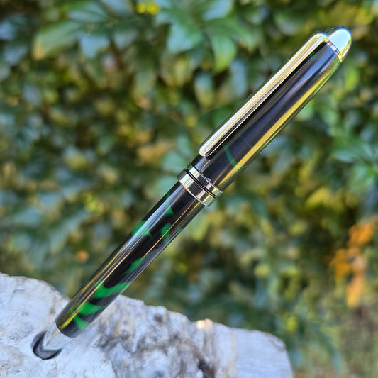 Acrylic Resin Euro Twist Style Pen with Silver Trim