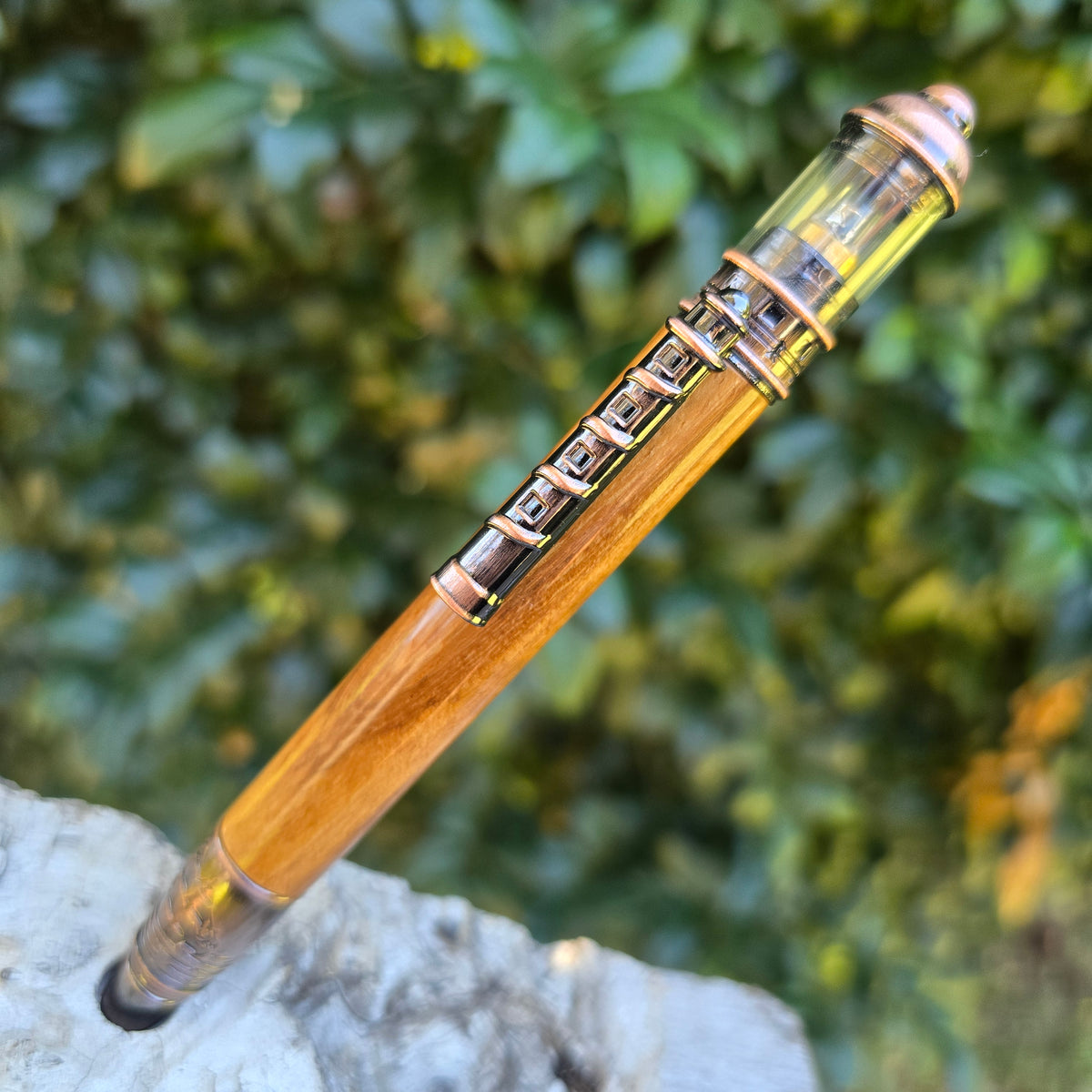 Mukwa Lighthouse Twist Style Pen with Antique Copper Trim