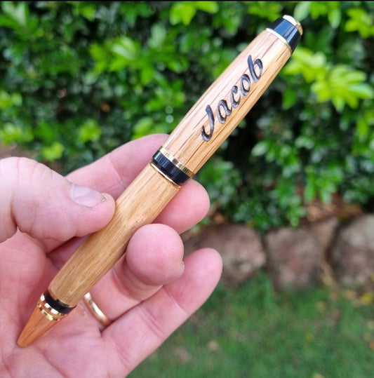 Engraved Whiskey Barrel Cuban Style Pen